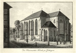 View of the Nikolaikirche and Nikolaikirchhof in Göttingen from the Southeast, Used as University Church Since 1822 by Friedrich Besemann